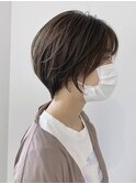 シアーベージュの立体ショートボブ【吉祥寺】【イルミナカラー】