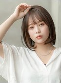20代30代大人可愛い前下がりショートボブ/丸みショート/前髪あり