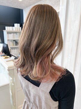 キャアリー(Caary) 福山市　美容院イルミナカラー人気キャアリーインナーピンク
