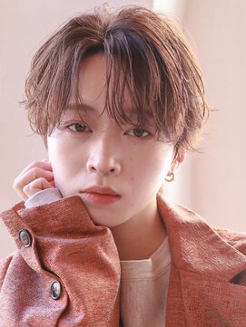 オーシャントーキョー サニー 原宿(OCEAN TOKYO Sunny) 韓国へアカルマパーマワックスなしセンターパート黒髪ウルフ