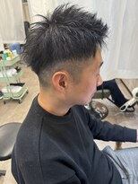 ルーナヘアー(LUNA hair)&nbsp;メンズカットフェード白髪ぼかしツーブロックショート40代50代