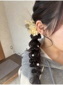卒業式ヘア☆ぽこぽこサイド編み下ろしヘア