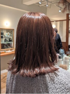 ヘアデザイン エソラ(hair design esora) ワンカラーで明るいオリーブミディアム