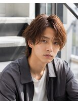 MEN's Baguz MEN'Sカット/ MEN'Sパーマ/ MEN'Sカラー 韓国風センターパートウルフレイヤー束感ニュアンスパーマメンズ