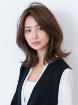ニーフ 恵比寿(neaf)&nbsp;鎖骨　外ハネ　レイヤー　ミディアムレイヤー　ワンカール