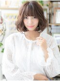 くせ毛風ルーズミックスウェーブ大人ボブb10代20代30代