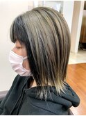 \外ハネボブ/バレイヤージュ×ハイライトカラー