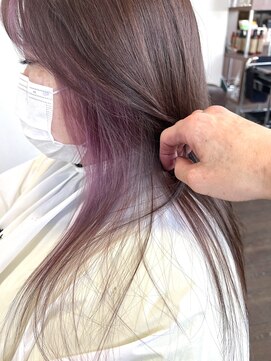 ヘアストーリー リズム(hair story r ism) ピンクパープルのイヤリングカラー♪ニュアンスカラー♪