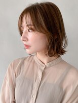 ベビーバングボブルフナチュラルカールビターショコラベージュ