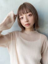 ケアリー 流山おおたかの森(Carelly) 大人かわいい前髪セシルカットココアブラウンフリンジウェーブ