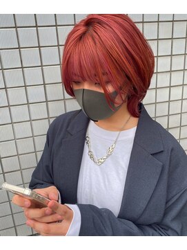 エイト 難波店(EIGHT namba) 前髪inner pink×red