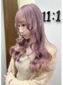 ピンクパープルカラーで可愛いモテ髪に