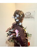 【晴れやかな日に】華やかに可愛くアップスタイル+振袖お着付け