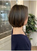 ナチュラルハイライトの明るめ丸みグラボブ梅が丘人気美容室