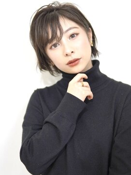 グリッター 仙台中央店(GRITTERs) くびレイヤーエモージュ斜めバングイメチェン愛されショート