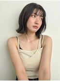 肩上ボブ×オリーブアッシュ