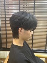 スーツセンターパートウルフニュアンスパーマモテ流行