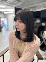 ハピネス 梅田茶屋町店(HAPPINESS)&nbsp;ミディアムレイヤー/韓国ヘア/顔まわり/ブリーチなし/グレージュ