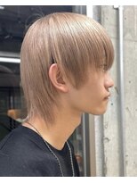 メンズブリーチカラーミルクティーベージュカラーダブルカラー
