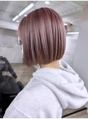 #ピンクカラー#ピンクベージュ#ボブ