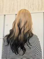 ヘアメイク アリエス 岩切店(HAIR MAKE aries) ブロンド×ブラックのコントラストグラデーションカラー