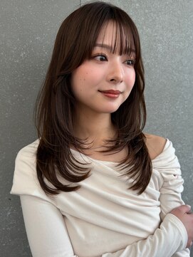 ワンホンレイヤーカット/顔周りフェザーバング/前髪カット 