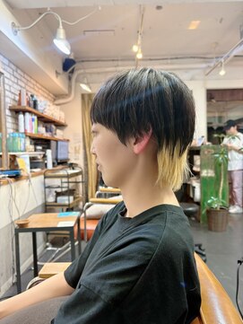 ポタム 東中野(potamu) ショートウルフにインナーカラー
