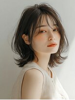 コトン(COTON) ナチュラルブラウン/外ハネミディ/浜町