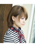フリンジバンググレージュショート