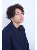 6:4分けセンターパート×ニュアンスパーマ