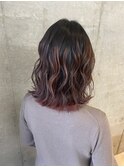 バレイヤージュカラー×ピンク