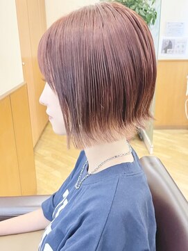 カラープロデュースバイアルバ(color produce byALBA) 黒染めブリーチの外ハネボブ