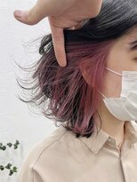 キラ 原宿(KILLA)&nbsp;インナーカラーミディアムショコラベージュボブウルフグレージュ