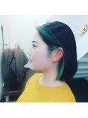 アッシュグリーンカラー ツートーン フォーミング インナー