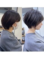 30代/40代・シルキーベージュデザインカラー斜めバング【中村】