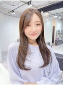 ☆ロングレイヤー大人バング艶髪顔周りカット