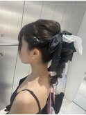 ポニーテール編みおろし