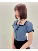 《sheer/氏家》#顔周りレイヤー#ボブ#ピンクグレージュ#髪質改善