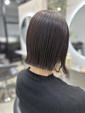 エトラ 渋谷店(etora) 艶髪 切りっぱなしボブ ぷつっとボブ ボルドー カシス