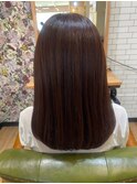 セミロング×ブラウン
