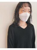 ワイドパッツンxウェーブパーマ