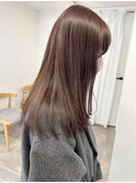 こっくりカラーマロンベージュ＊艶髪ストレートヘア透明感カラー