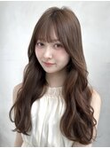 マロンベージュ/韓国風巻き/前髪カット/姫カットレイヤー