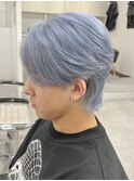 !ダブルカラーハイトーンブルーシルバーネイビー#原宿