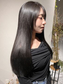 【オリーブグレージュ × 髪質改善（ブリーチなし）】