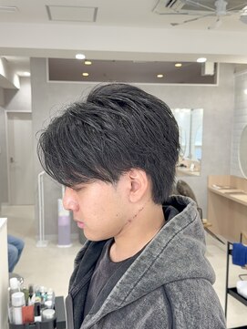 センターパート/ニュアンスパーマ/フェザーパーマ/メンズカット