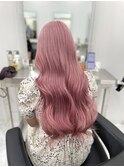 ピンクベージュインナーカラーケアブリーチミルクティーベージュ