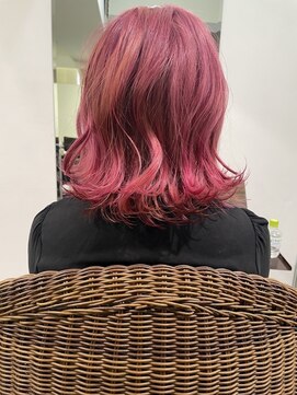 序 by coma academy salon 【序中野】ピンクデザインカラーボブ