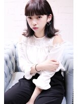 ホラン(HoLan)&nbsp;【HoLan】ナチュラルロブx外ハネxワイドバングxバイオレット♪