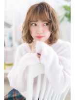 ミック 日暮里店(miq) 韓国風小顔ふわふわボブ大人ガーリー暖色系カラーa1